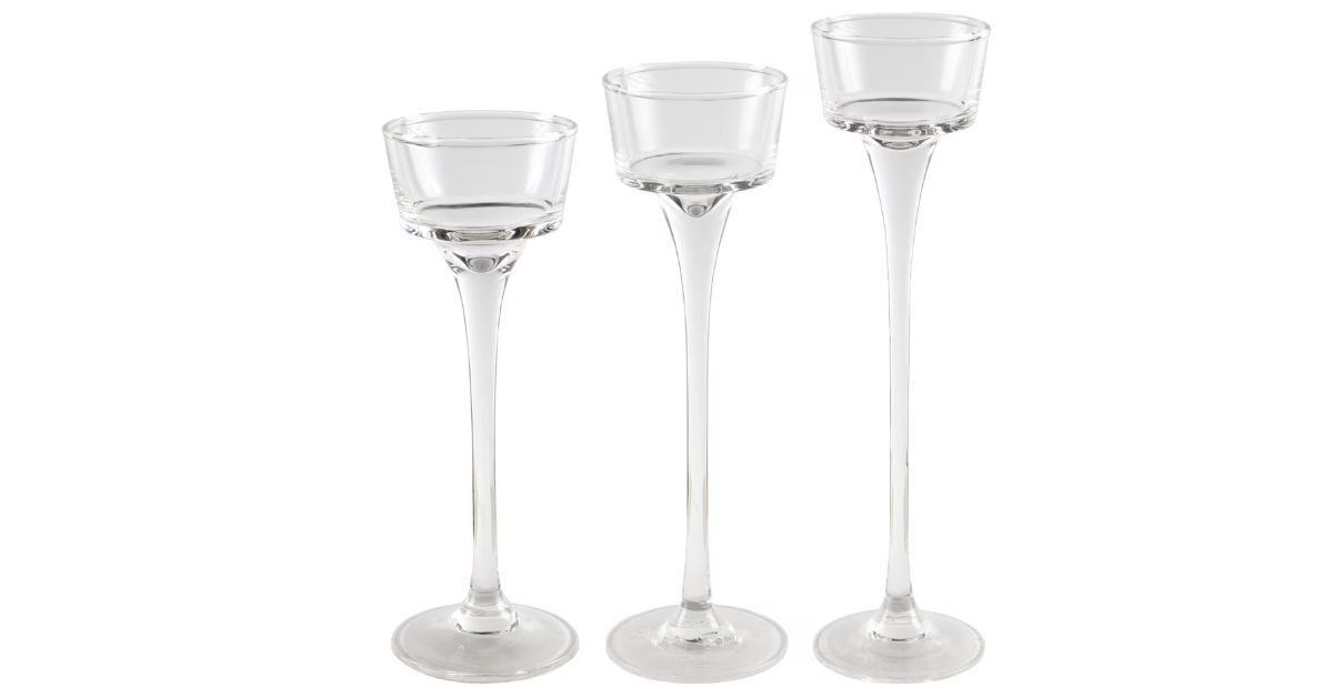 long stem glass tealight candleholders