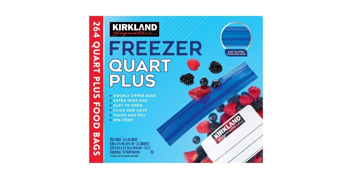 Kirkland Signature Freezer Quart Plus Bags