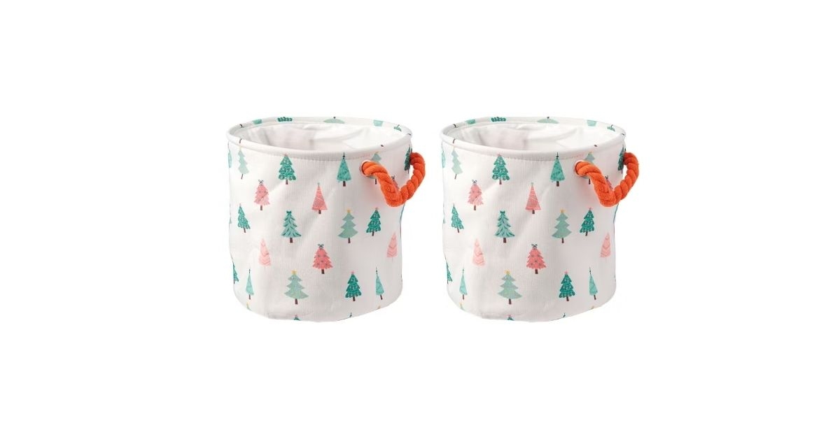 holiday canvas bins