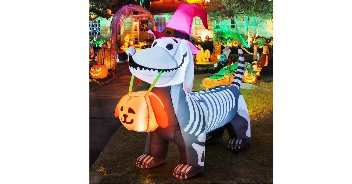 goosh halloween skeleton dog inflatable