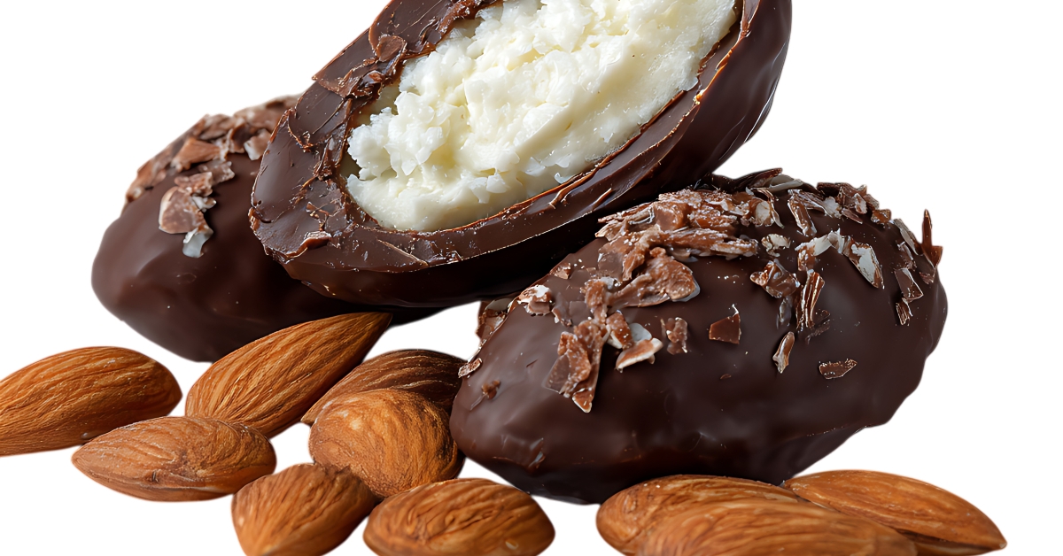 close up look of almond joy