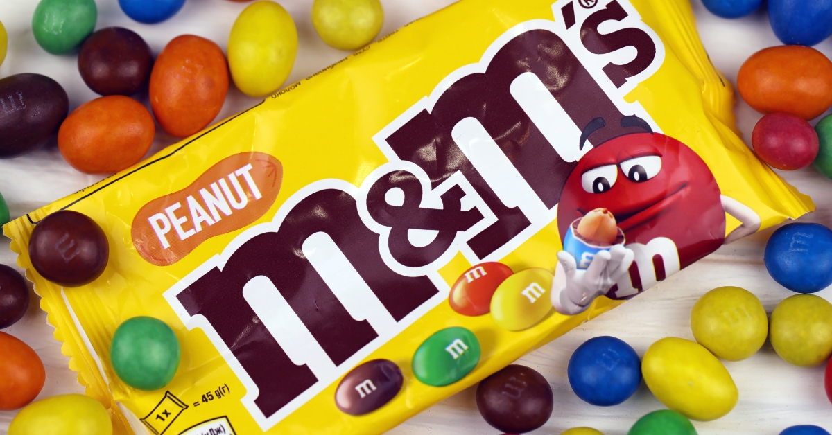 M and Ms colorful button shaped chocolate candies