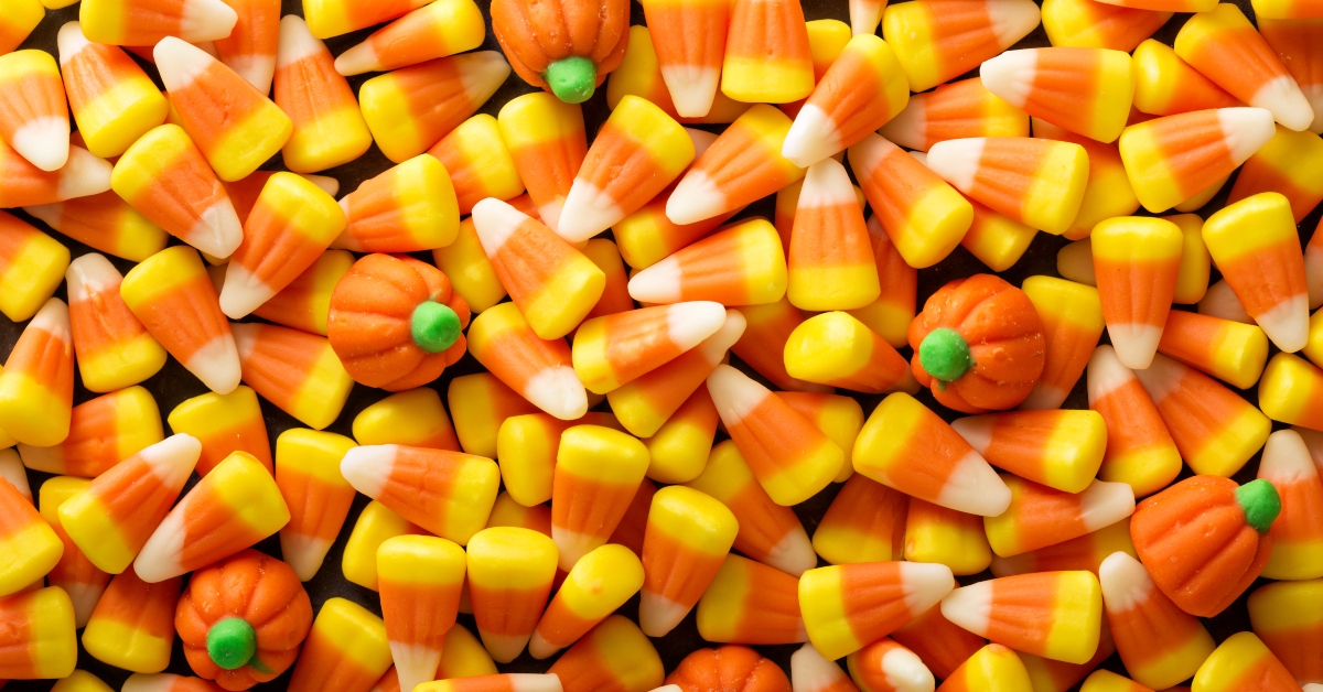 Candy corn and pumpkin