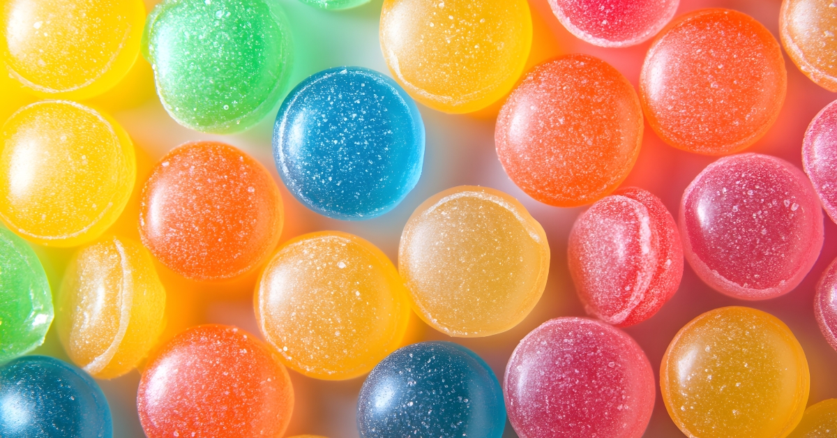 colorful round hard candies