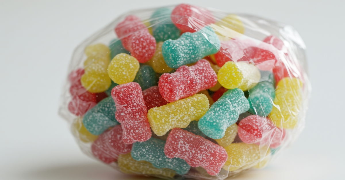 Colorful Sour Patch Kids Candy in a Plastic Bag
