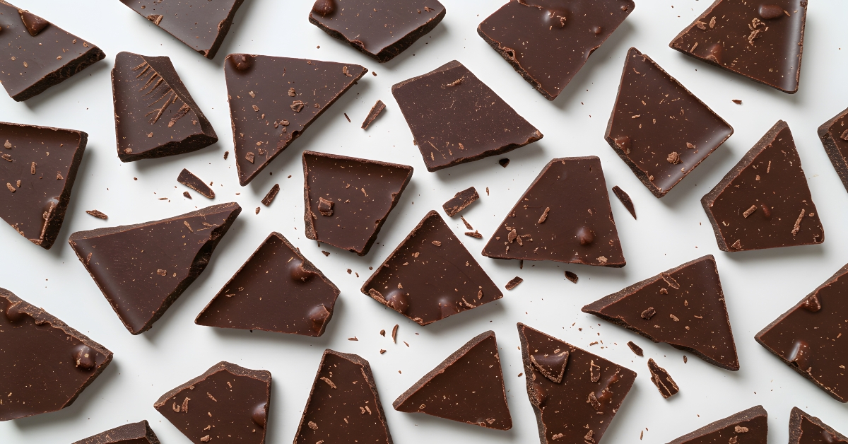 dark chocolate scattered randomly