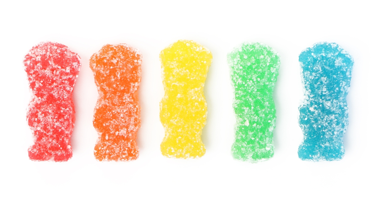 five color sour candy