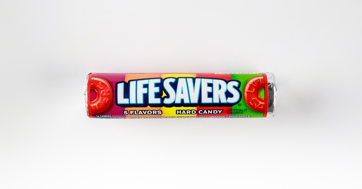 Round pack of Life Savers hard candy