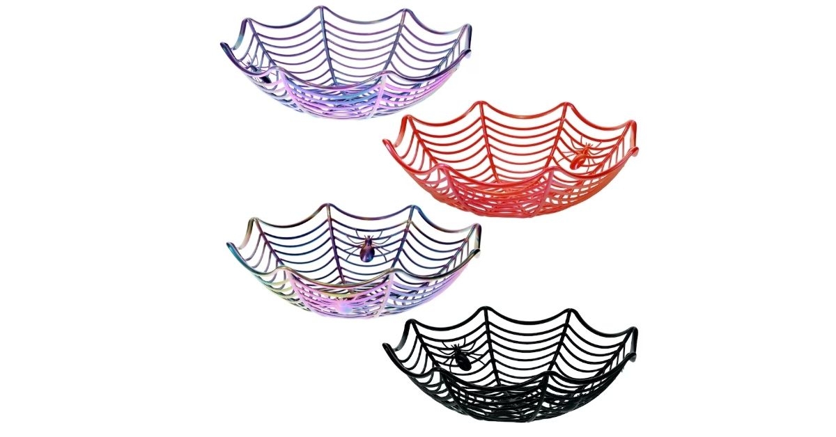 halloween spider web treat basket