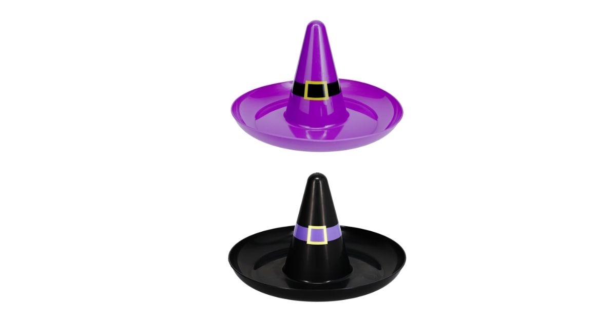 halloween themed witch hat round tray