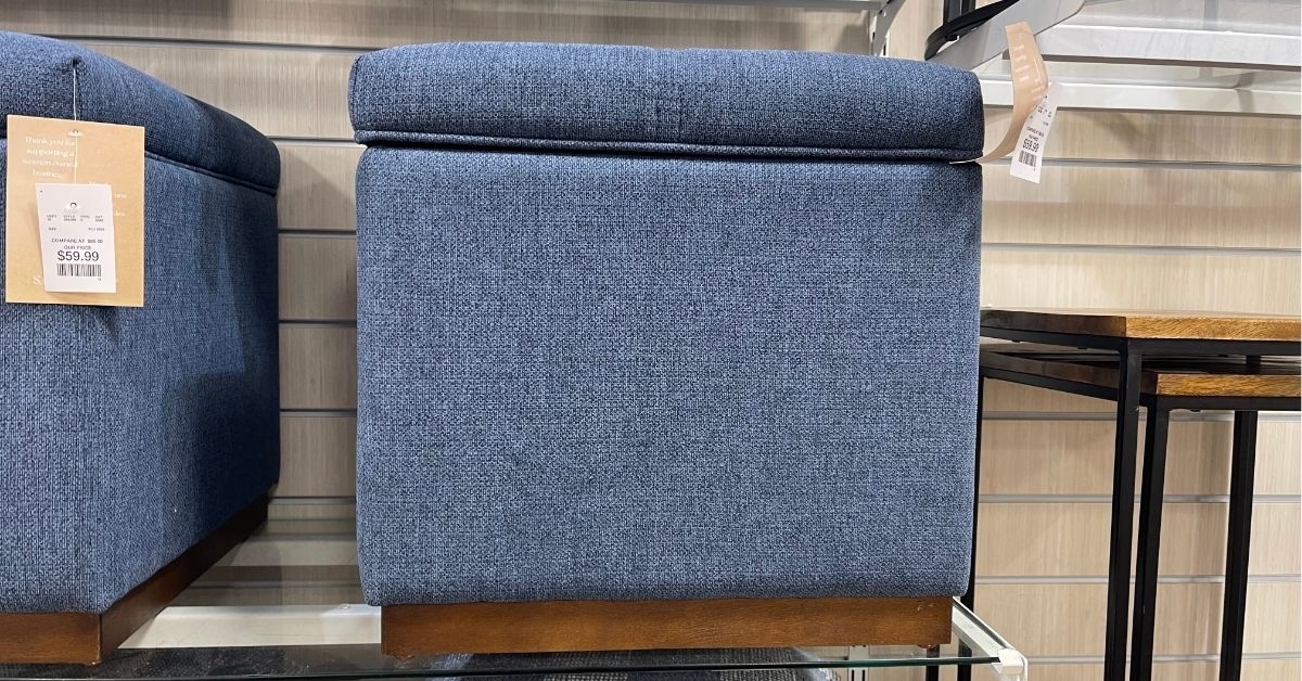 blue ottoman
