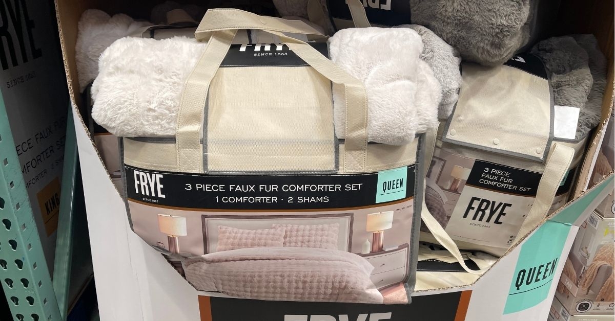 frye faux fur comforter set