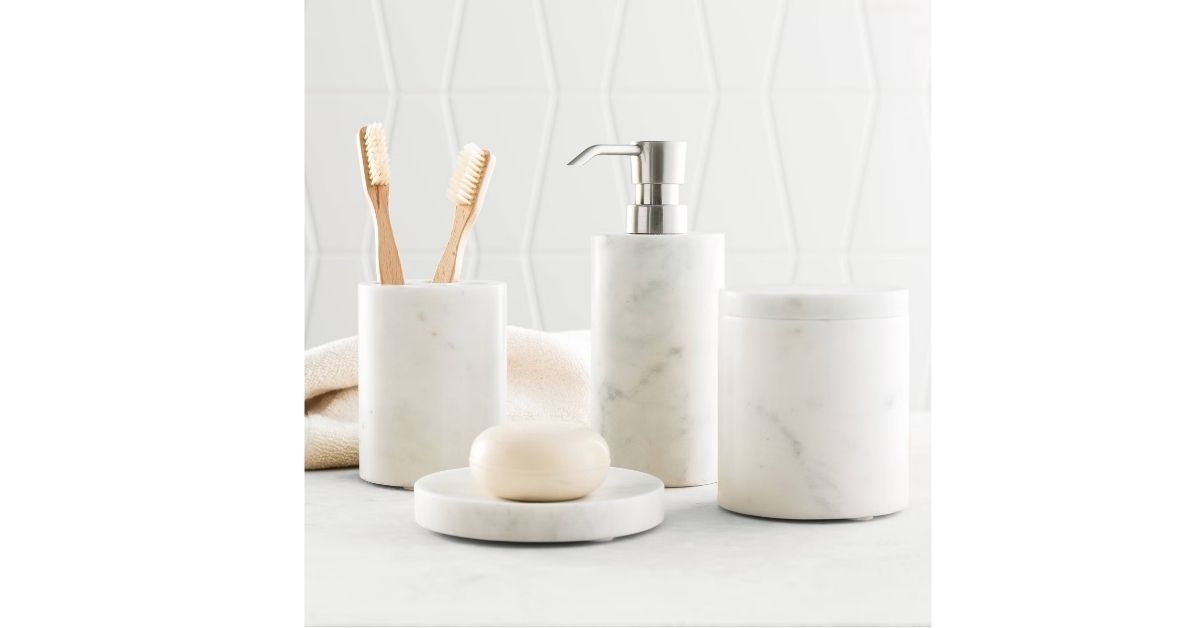 marble bathroom accessories set