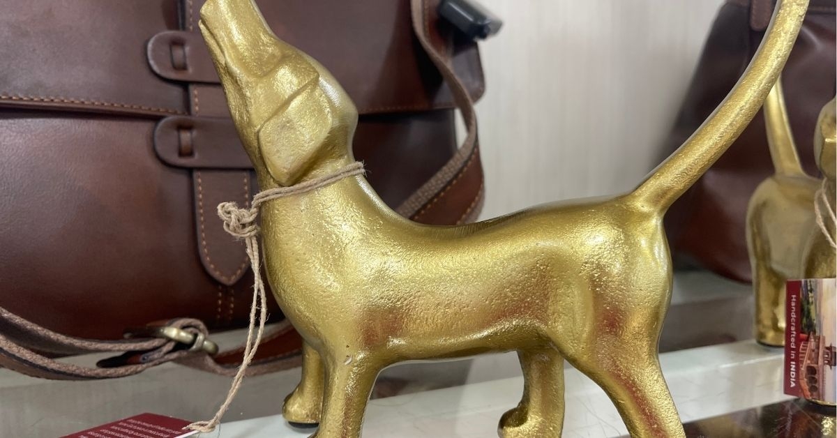 gold dog decor