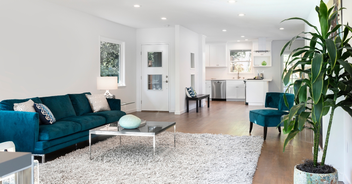 Beautiful and large living room interior