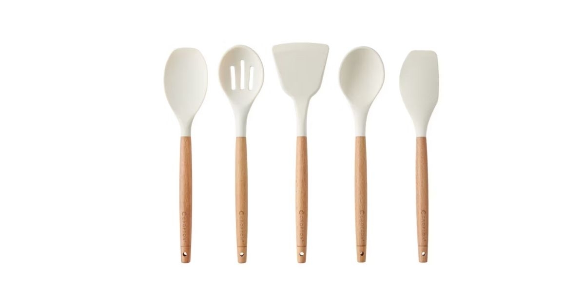 wood and silicone utensil set