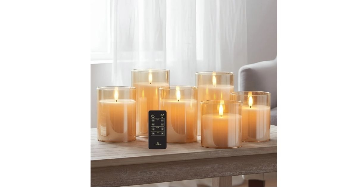 led candles design series glass with remote