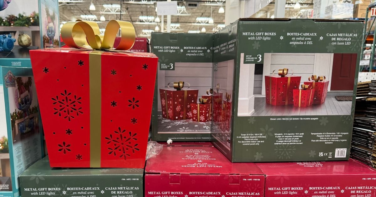 metal gift box decor