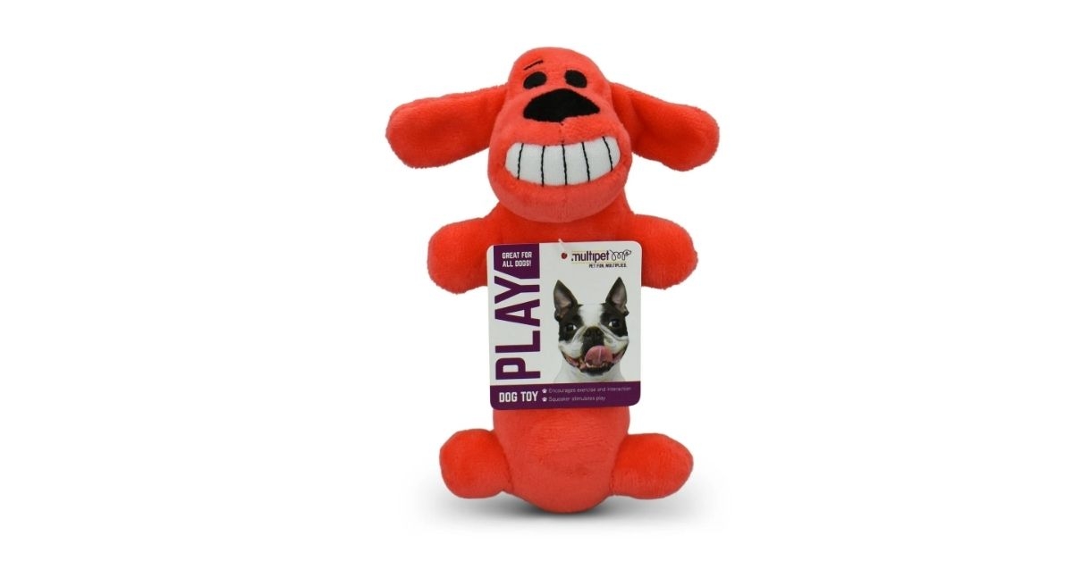 multipet smiling loofa plush dog toy