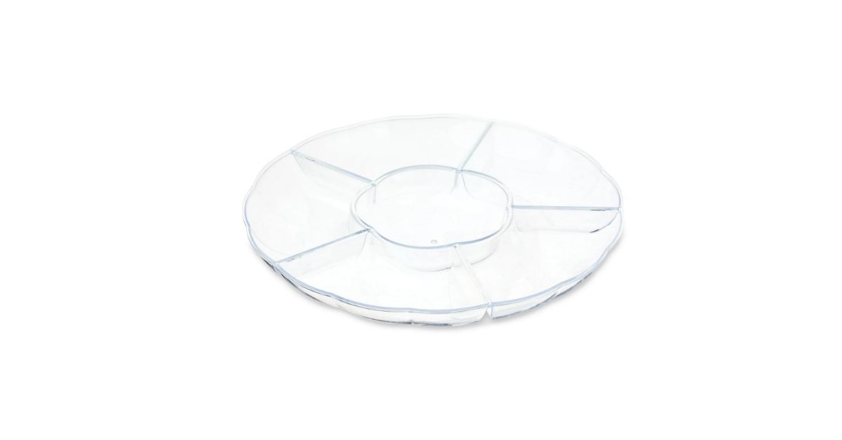 clear round compartment tray