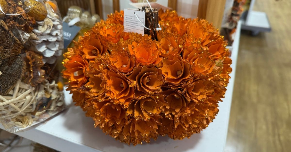 faux floral pumpkin decor
