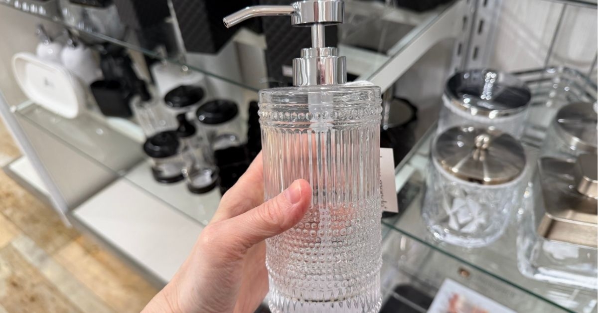 beaded glass soap dispenser