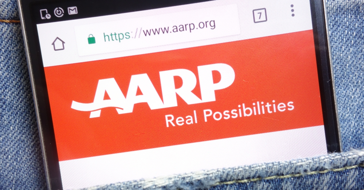 American Association of Retired Persons website displayed