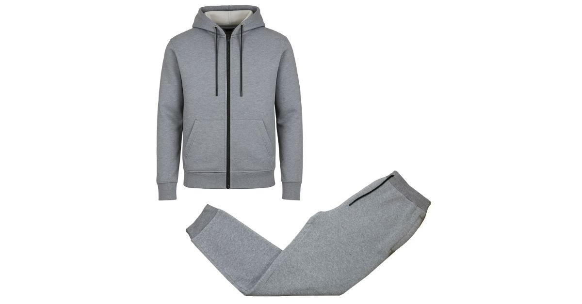 fleece lined full zip hoodie jogger set