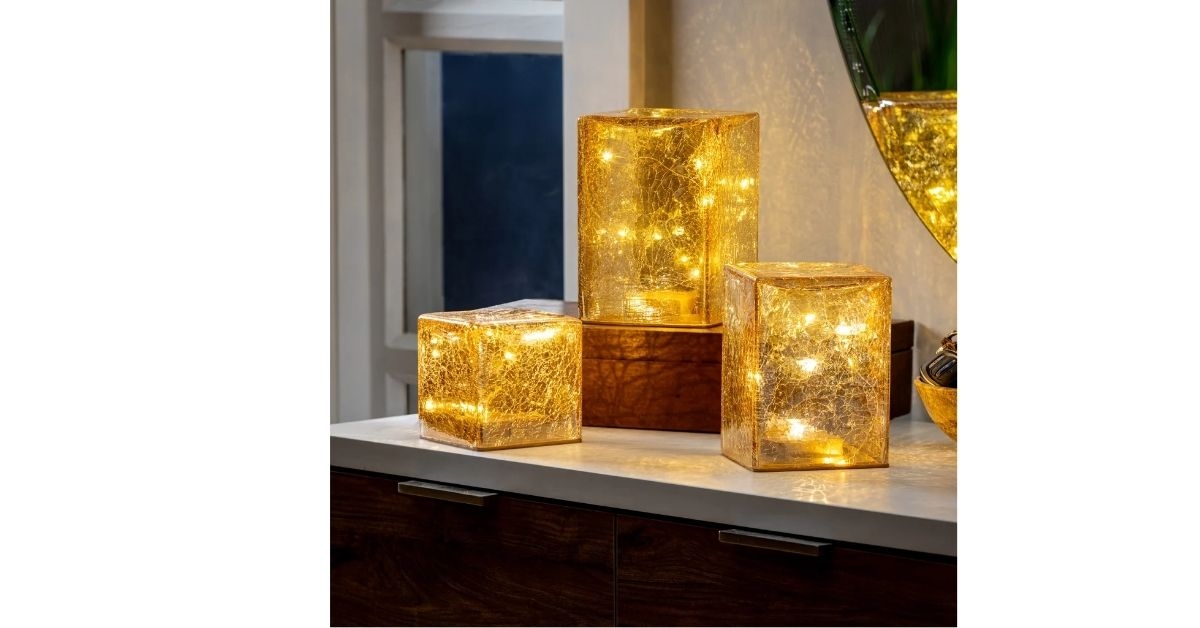 evergreen led glass cubes