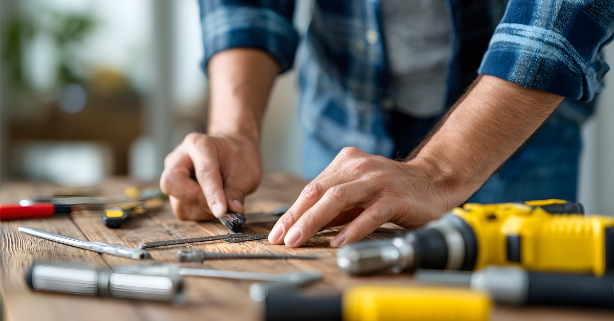 man working on diy project 