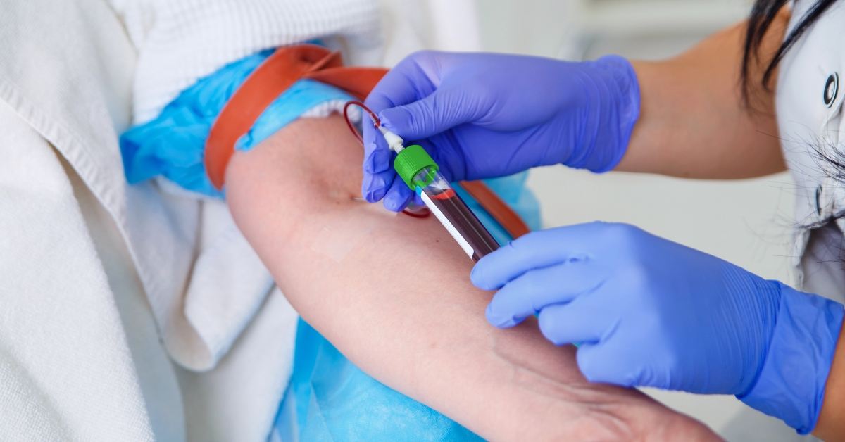 Taking a blood sample