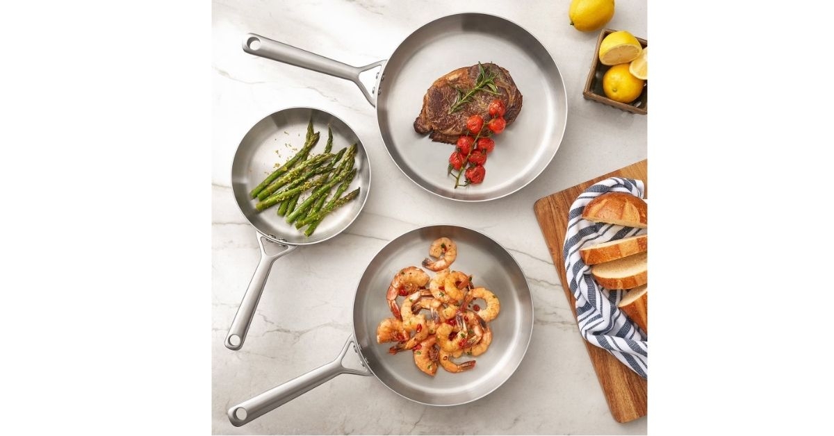 modern tri ply fry pan set