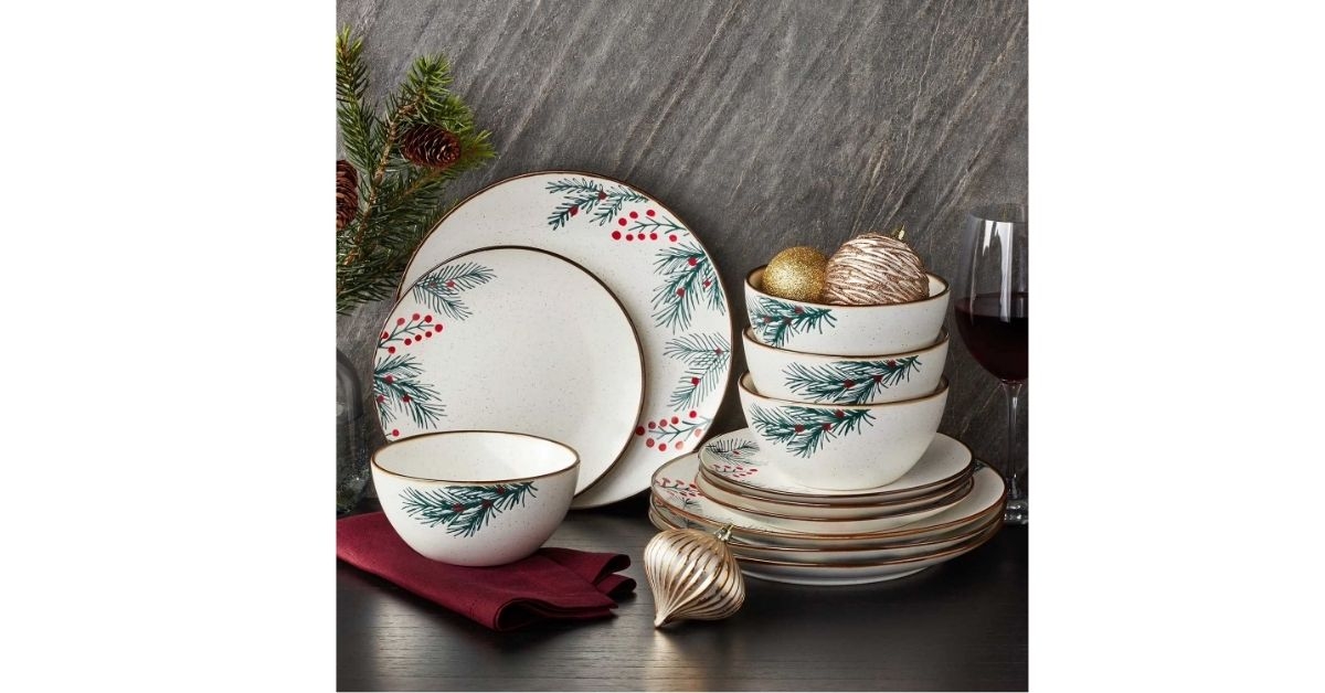 stoneware holiday dinnerware set