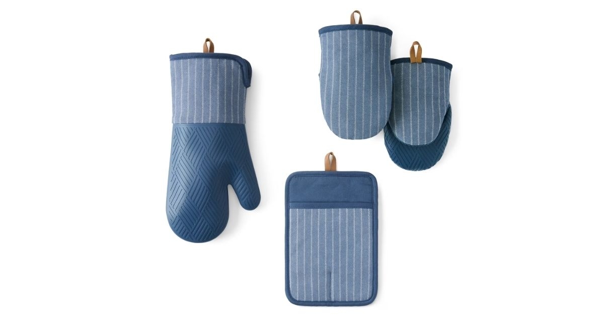 silicone oven mitt pot holder mini mitt set