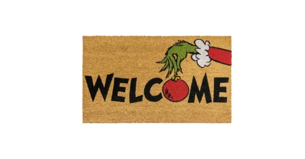 grinch coir welcome mat