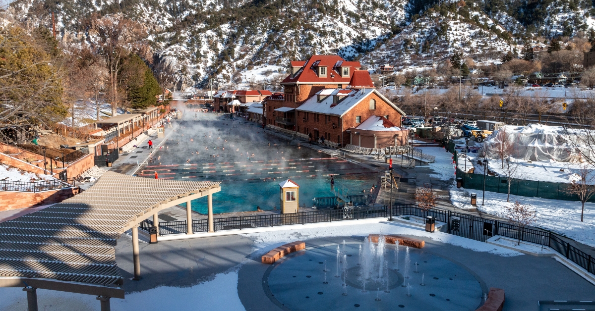 aerial view of glenwood springs