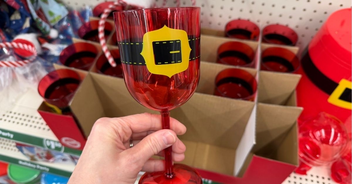 plastic santa belt goblet