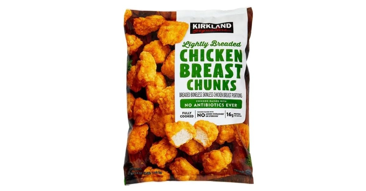 lightly breaded chicken chunks