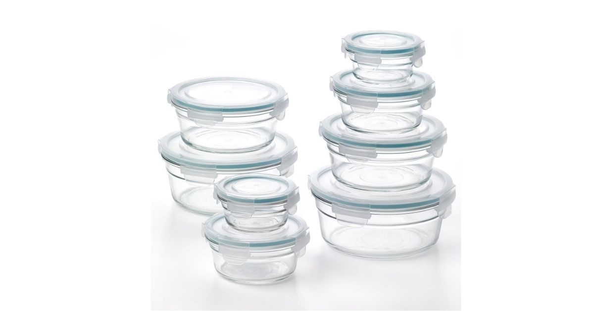 round shape glass food storage 