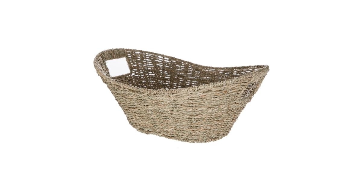 oval natural seagrass storage basket