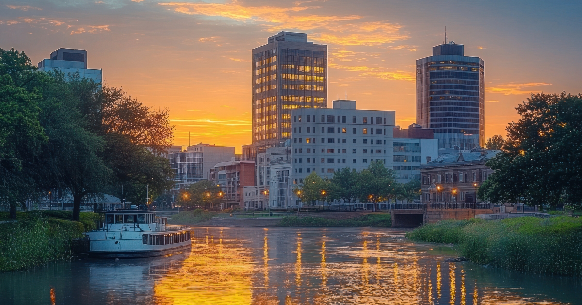 Downtown Skyline of Evansville Indiana