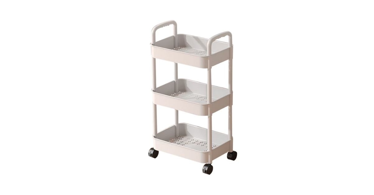 rolling storage rack with wheels