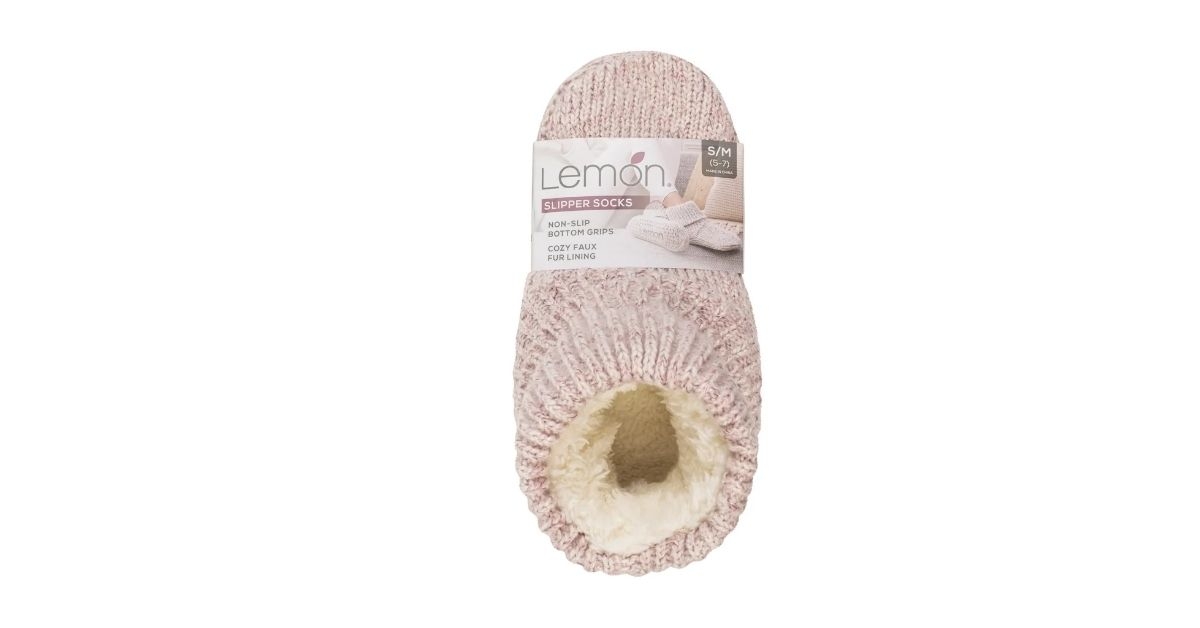 lemon womens turn cuff slipper sock