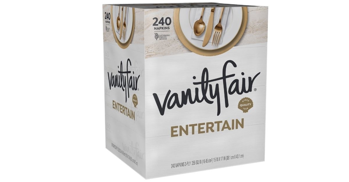 vanity fair entertain white paper napkins