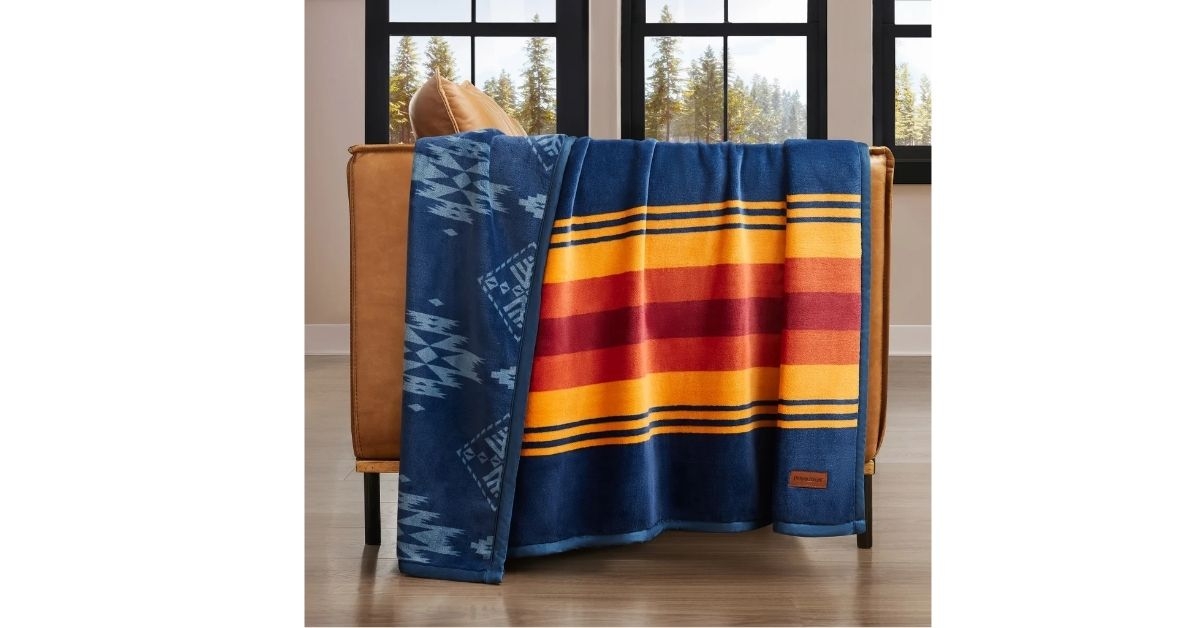 reversible plush throw