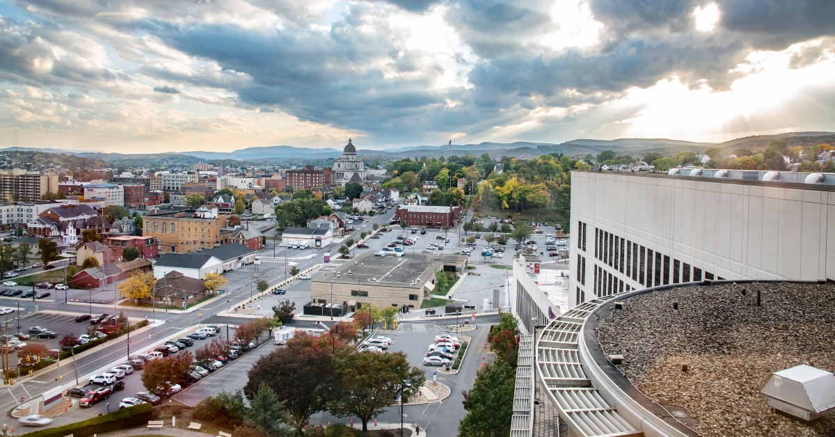 Dramatic sky over Altoona Pennsylvania