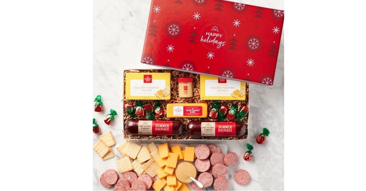 happy holidays meat cheese gift box