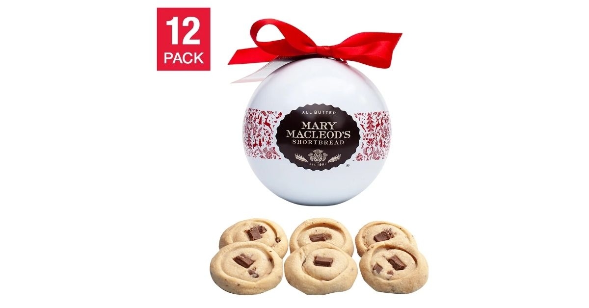 holiday ornament tin of cookies