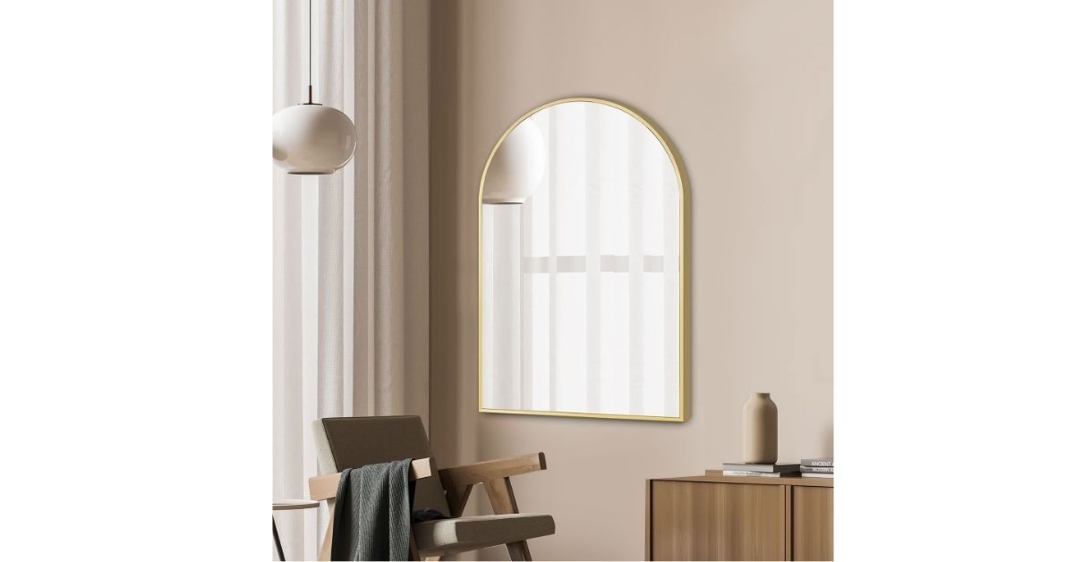 metal wall arch mirror