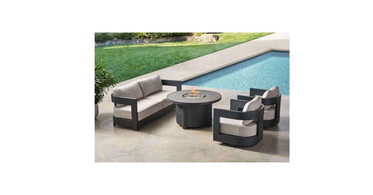 palmero fire seating set with sunbrella fabric